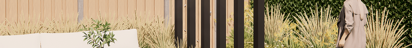 Poste para vedação de jardim em aço com revestimento em pó