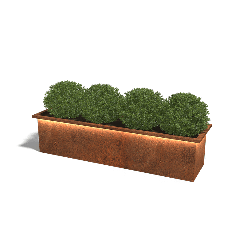 Floreiras em aço corten com LED