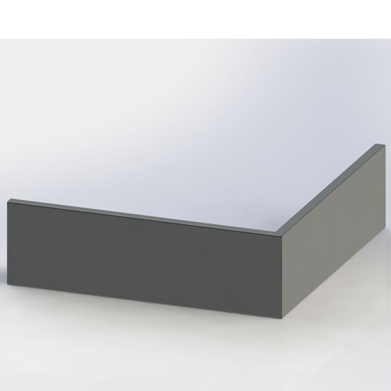 Muro de contenção de canto exterior em aço com revestimento em pó 100 x 100 cm (altura 40 cm)