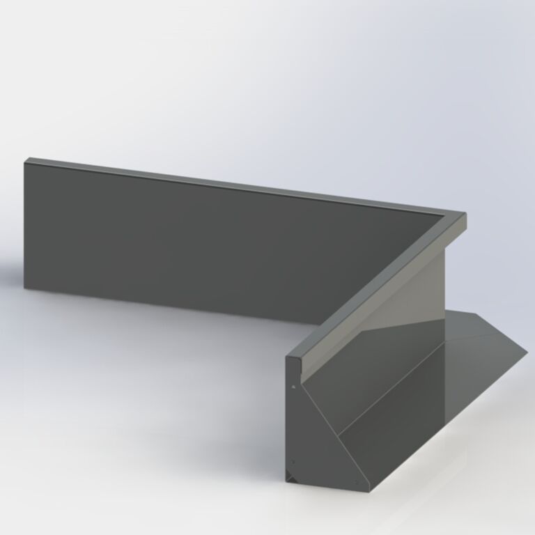 Muro de contenção de canto interior em aço com revestimento em pó 50 x 50 cm (altura 30 cm)