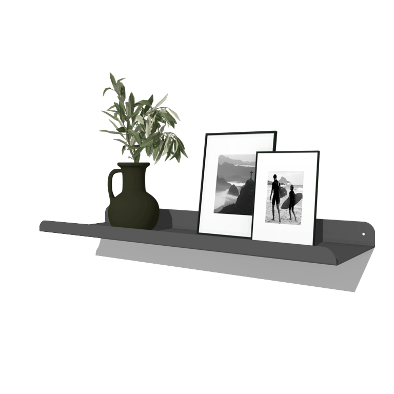 Prateleira de parede em aço com revestimento em forma de U 80 x 20 cm