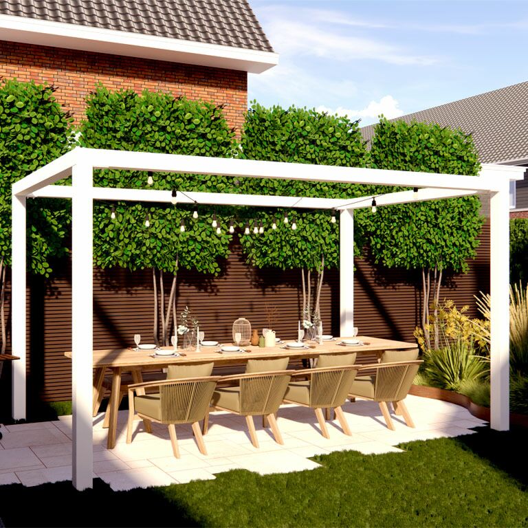 Pérgola quadrada em aço com revestimento em pó 224 x 200 cm