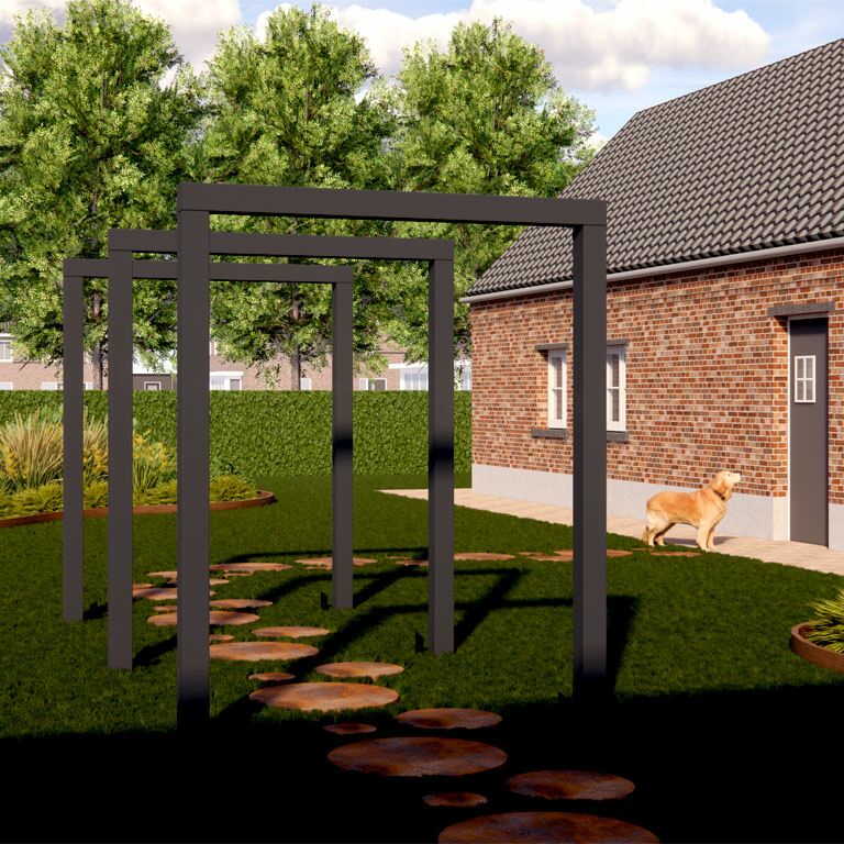 Pérgola reta em aço com revestimento em pó 150 cm