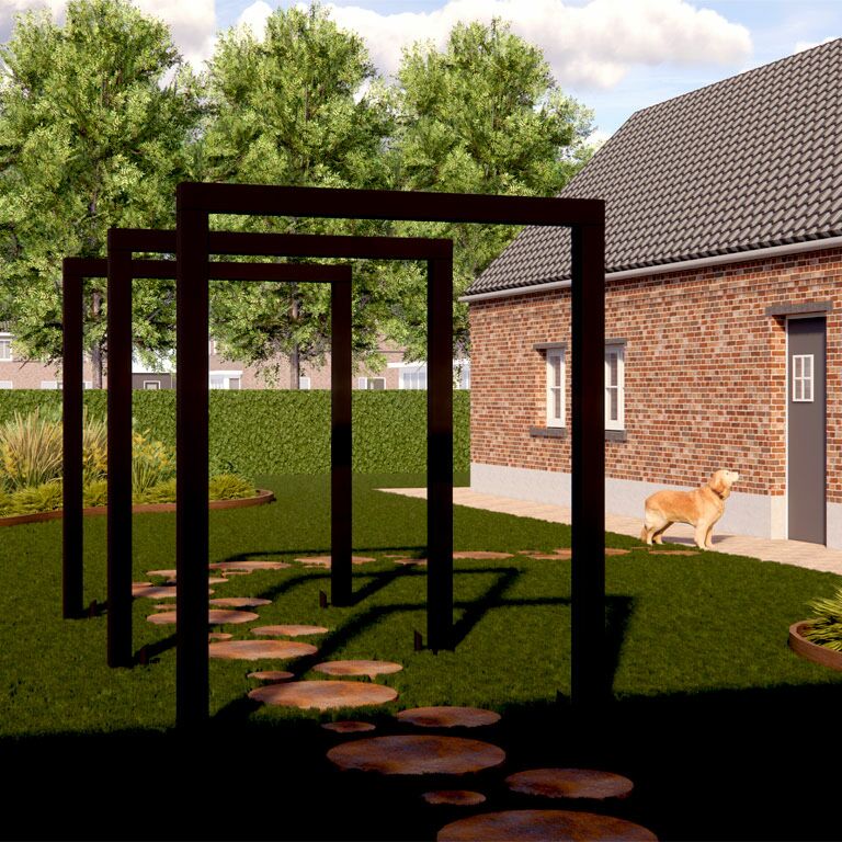 Pérgola reta em aço com revestimento em pó 200 cm