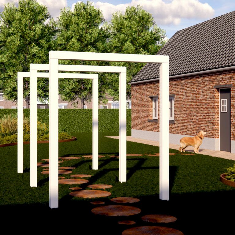 Pérgola reta em aço com revestimento em pó 250 cm