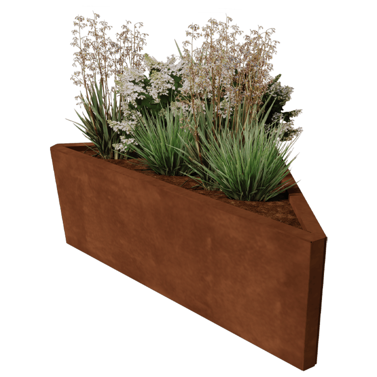 Floreira em aço corten Alaska isósceles 112 cm