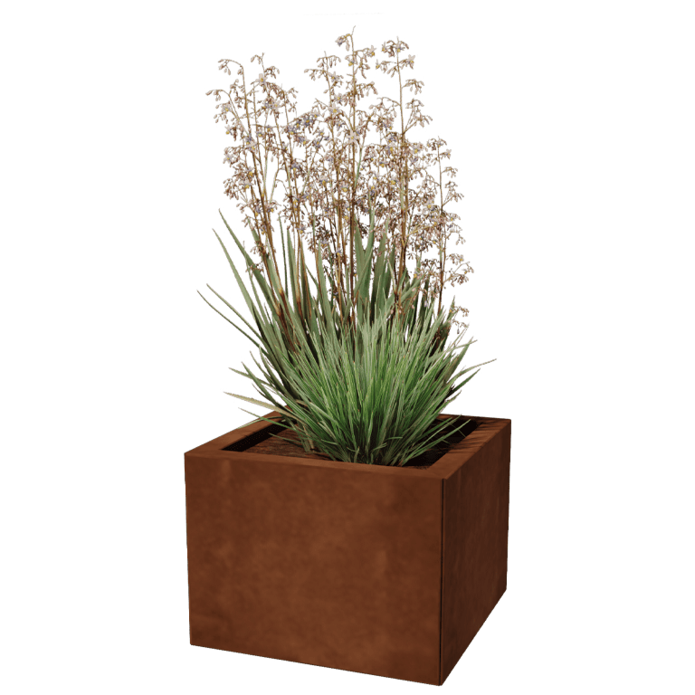 Floreira em aço corten Miami 40 x 40 cm