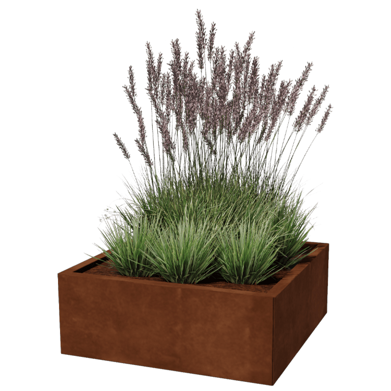 Floreira em aço corten Miami 80 x 80 cm