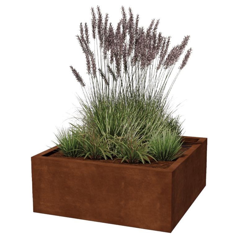 Floreira soldada em aço corten Montana 100 x 100 x 40 cm