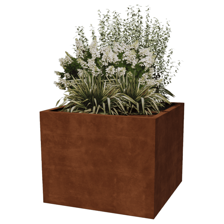 Floreira soldada em aço corten Montana 100 x 100 x 80 cm
