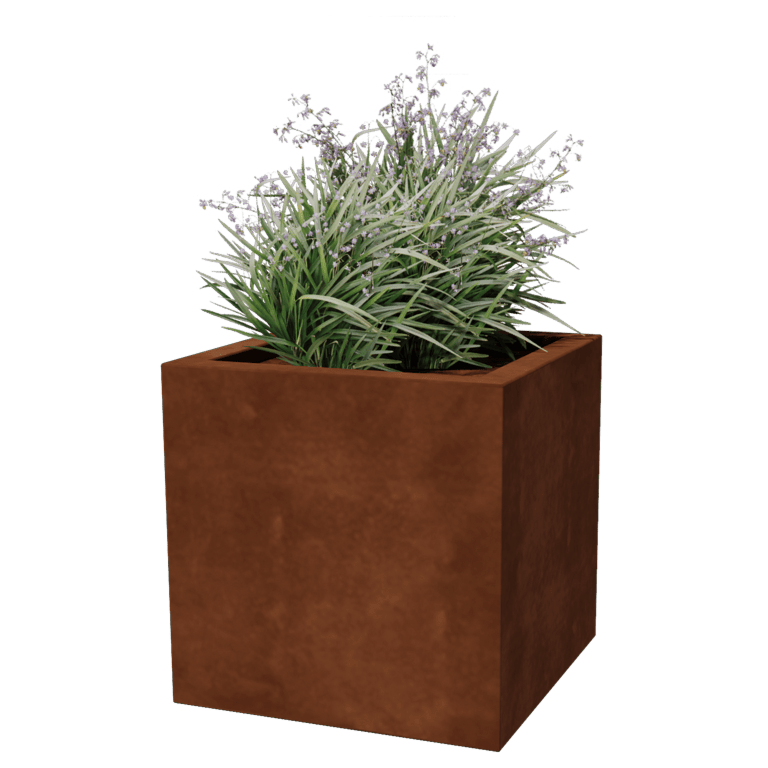 Floreira soldada em aço corten Montana 50 x 50 x 50 cm