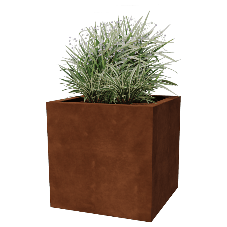 Floreira soldada em aço corten Montana 60 x 60 x 60 cm