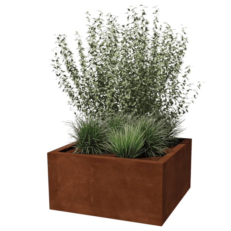 Floreira soldada em aço corten Montana 80 x 80 x 40 cm