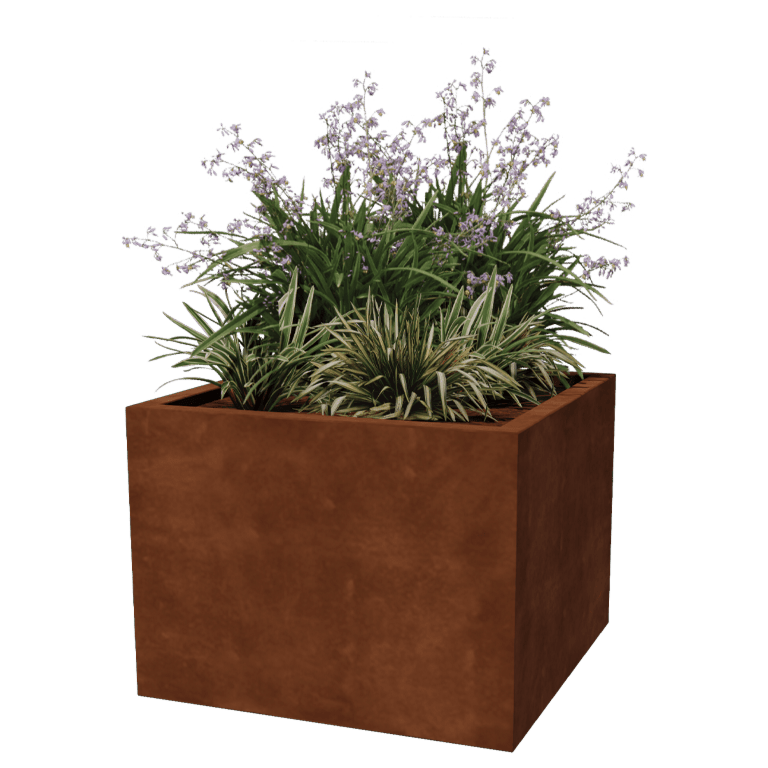 Floreira soldada em aço corten Montana 80 x 80 x 60 cm
