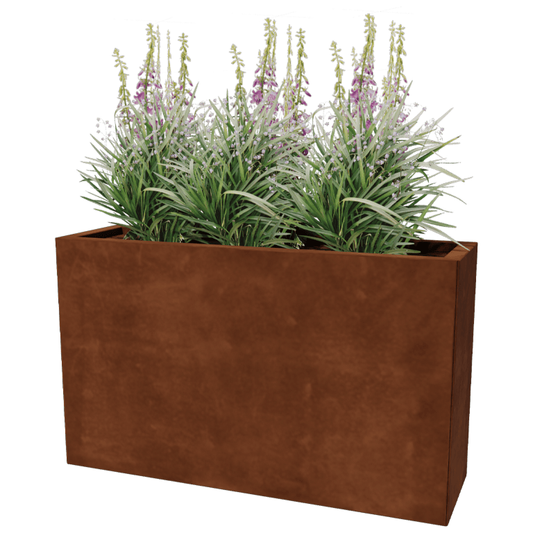 Floreira em aço corten Texas 30 x 100 cm