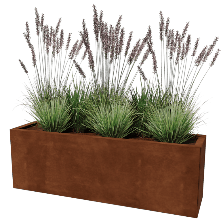 Floreira em aço corten Texas 30 x 120 cm