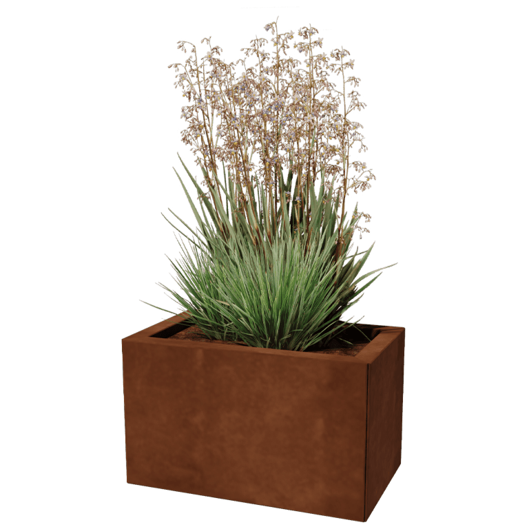 Floreira em aço corten Texas 30 x 50 cm