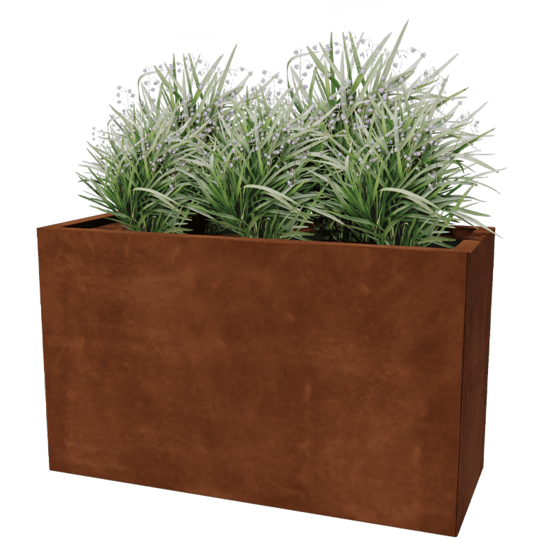 Floreira em aço corten Texas 40 x 100 cm