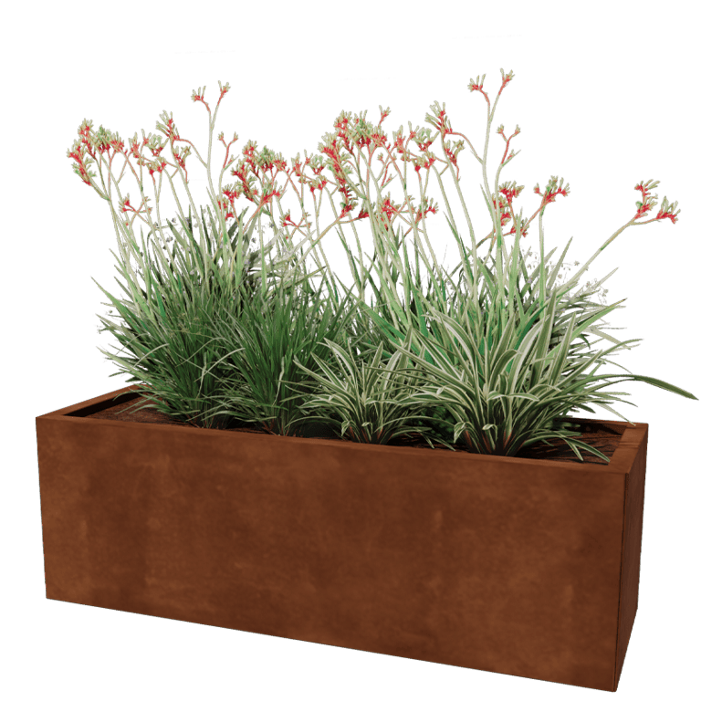 Floreira em aço corten Texas 40 x 120 cm