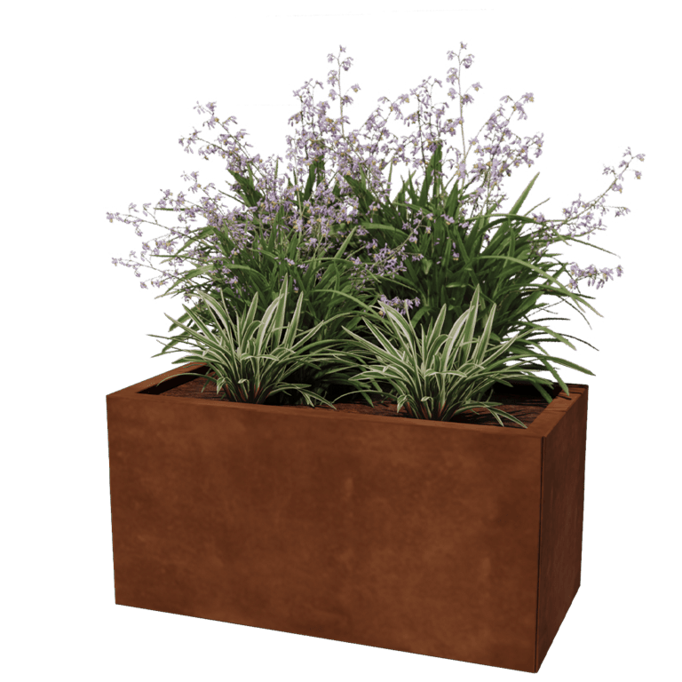 Floreira em aço corten Texas 40 x 80 cm