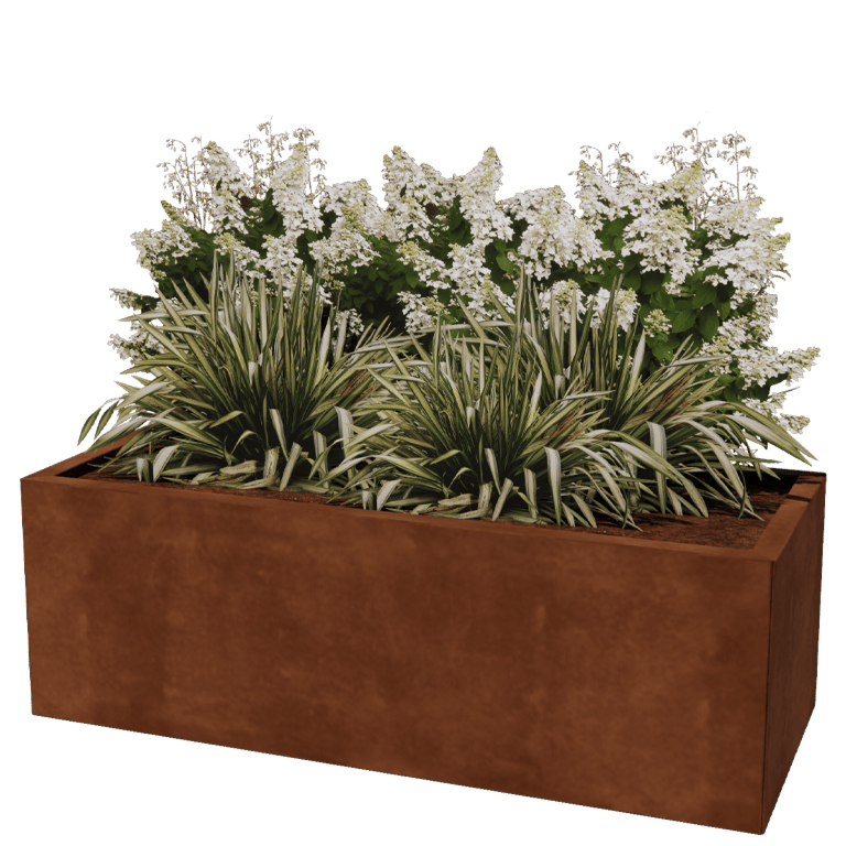 Floreira em aço corten Texas 50 x 120 cm