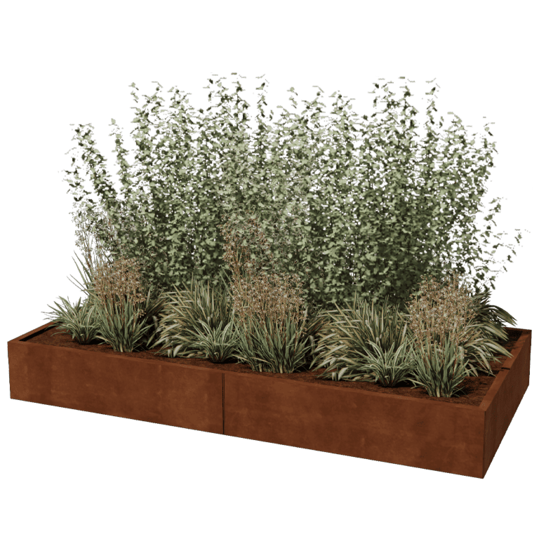 Floreira em aço corten Texas xxl 240 x 120 cm