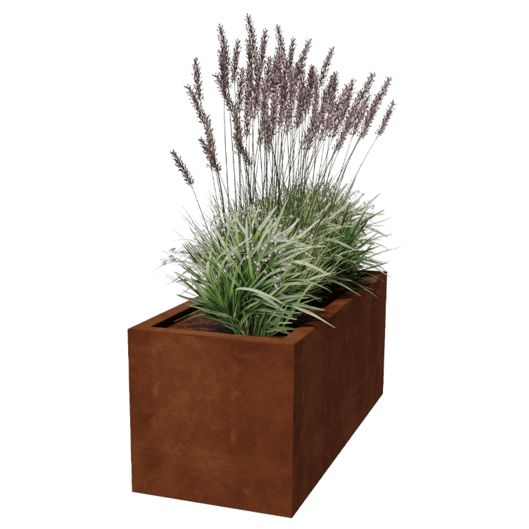 Floreira soldada em aço corten Montana 120 x 50 x 50 cm
