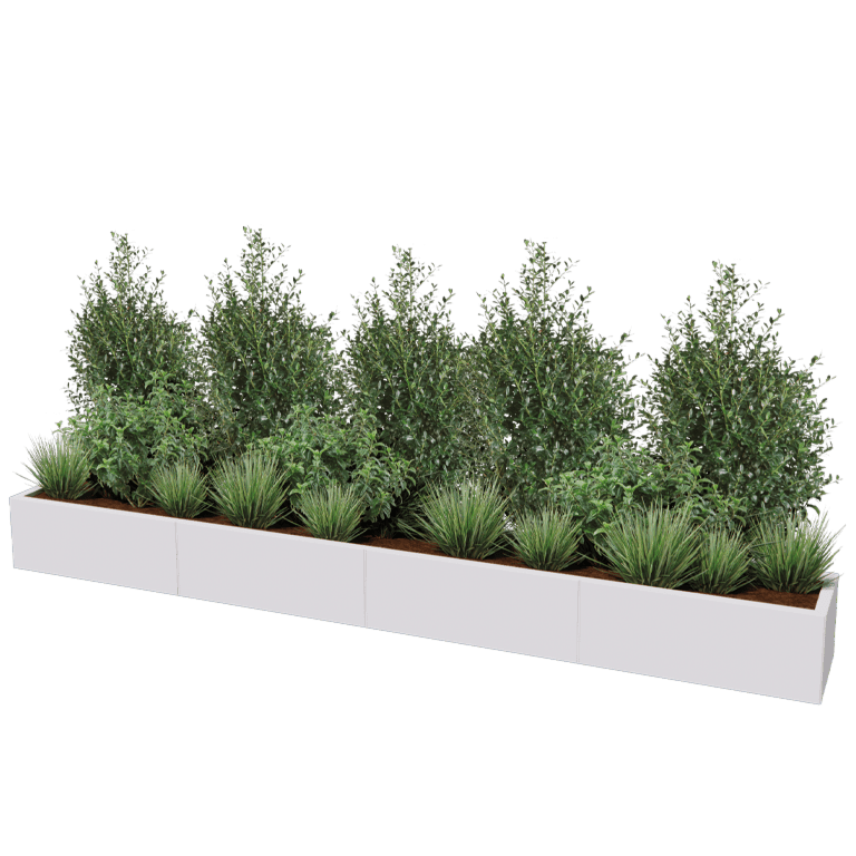 Floreira aço revestido a pó Texas xxl 320 x 40 cm