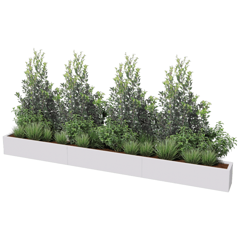 Floreira aço revestido a pó Texas xxl 360 x 30 cm
