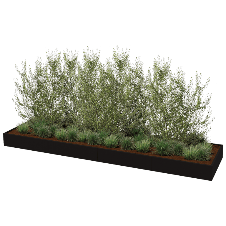 Floreira aço revestido a pó Texas xxl 480 x 120 cm