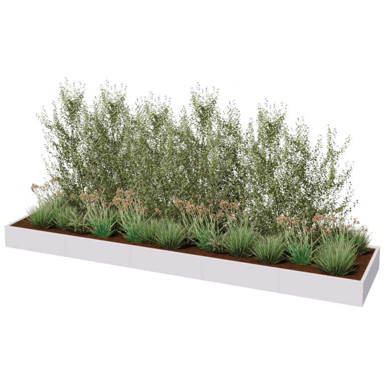 Floreira aço revestido a pó Texas xxl 500 x 120 cm