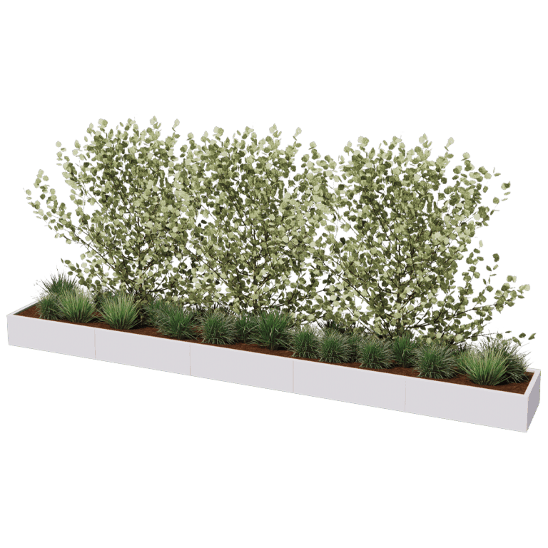 Floreira aço revestido a pó Texas xxl 500 x 60 cm