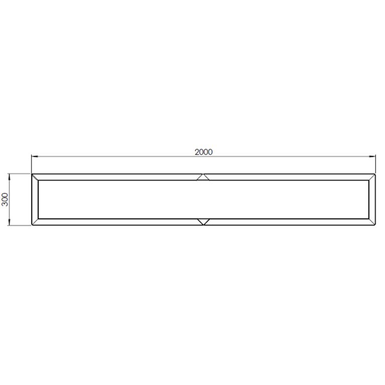 Floreira aço revestido a pó Texas xxl 200 x 30 cm