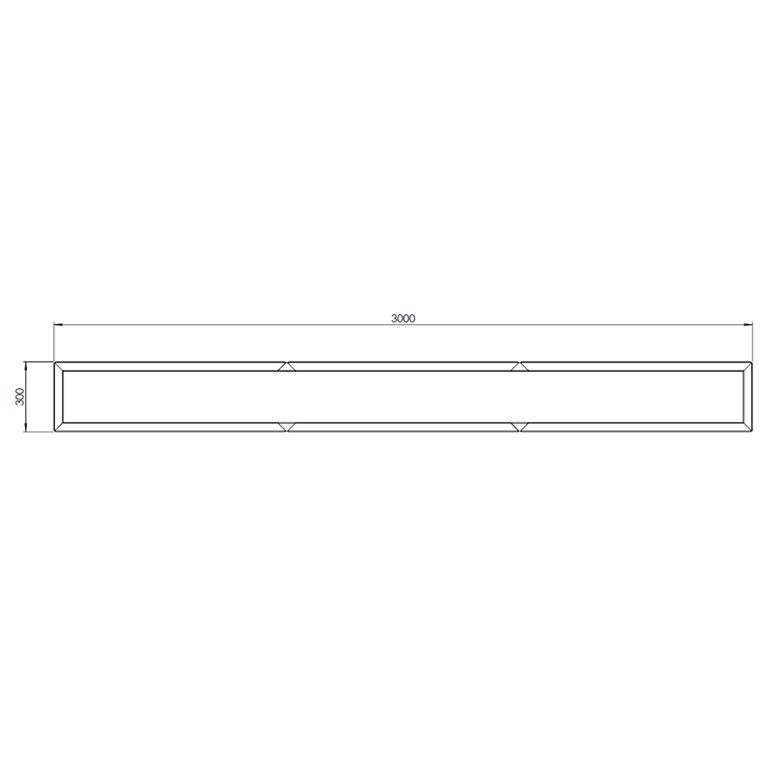 floreira Aço revestido a pó Texas xxl 300 x 30 cm