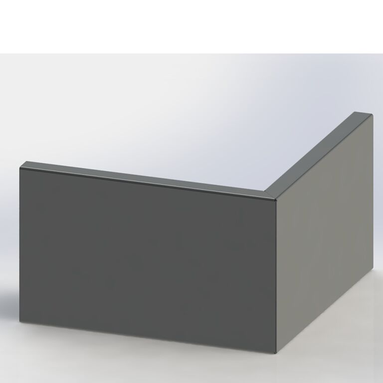 Muro de contenção de canto exterior em aço com revestimento em pó 100 x 100 cm (altura 60 cm)