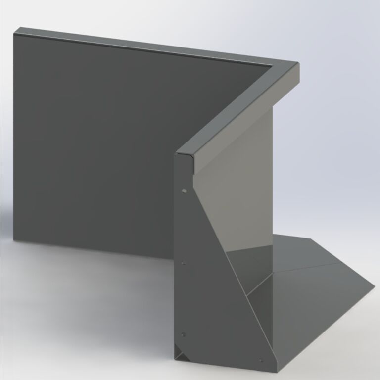 Muro de contenção de canto interior em aço com revestimento em pó 50 x 50 cm (altura 40 cm)
