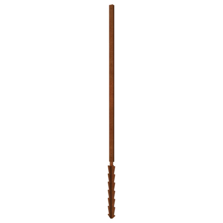 Suporte direito estaca aço corten com 190 x 6 x 3 cm