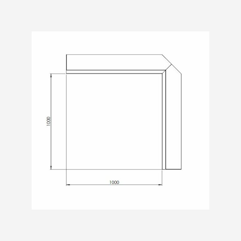 Muro de contenção de canto interior em aço corten 100 x 100 cm (altura 50 cm)