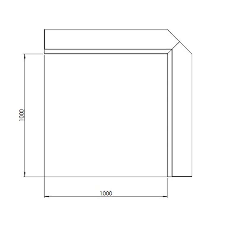 Muro de contenção de canto interior em aço com revestimento em pó 100 x 100 cm (altura 40 cm)