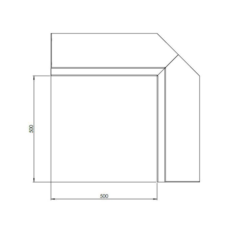 Muro de contenção de canto interior em aço com revestimento em pó 50 x 50 cm (altura 30 cm)
