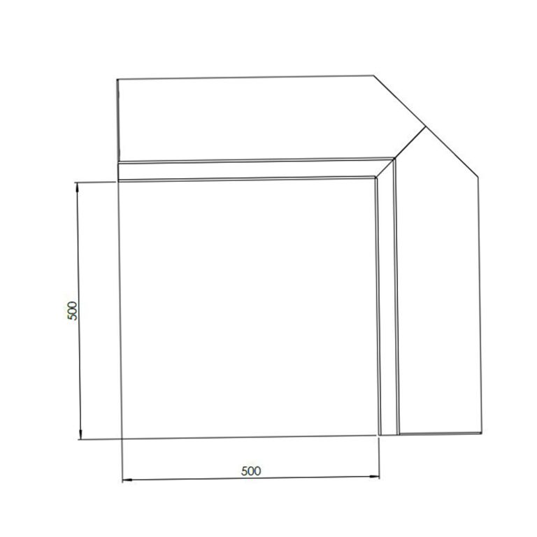 Muro de contenção de canto interior em aço corten 50 x 50 cm (altura 30 cm)
