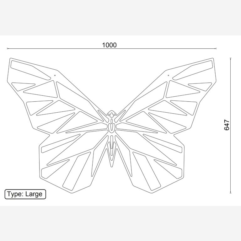 Borboleta Decoração de parede em metal 2.0