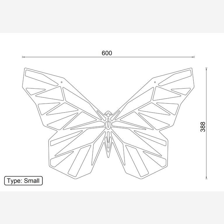 Borboleta Decoração de parede em metal 2.0