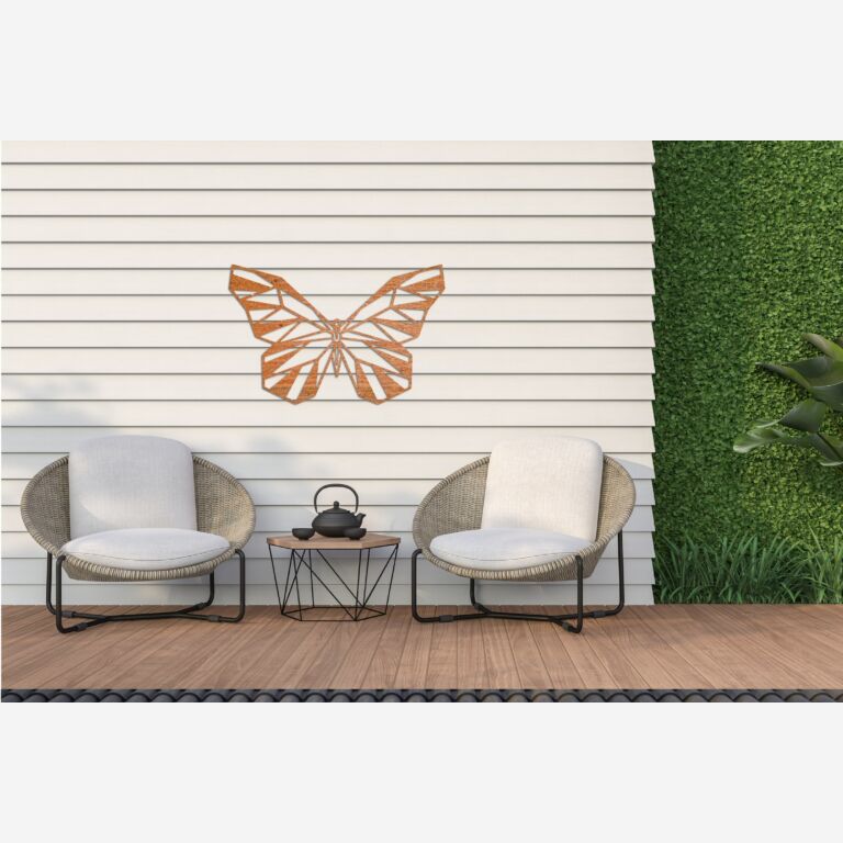 Borboleta Decoração de paredes em aço corten 2.0