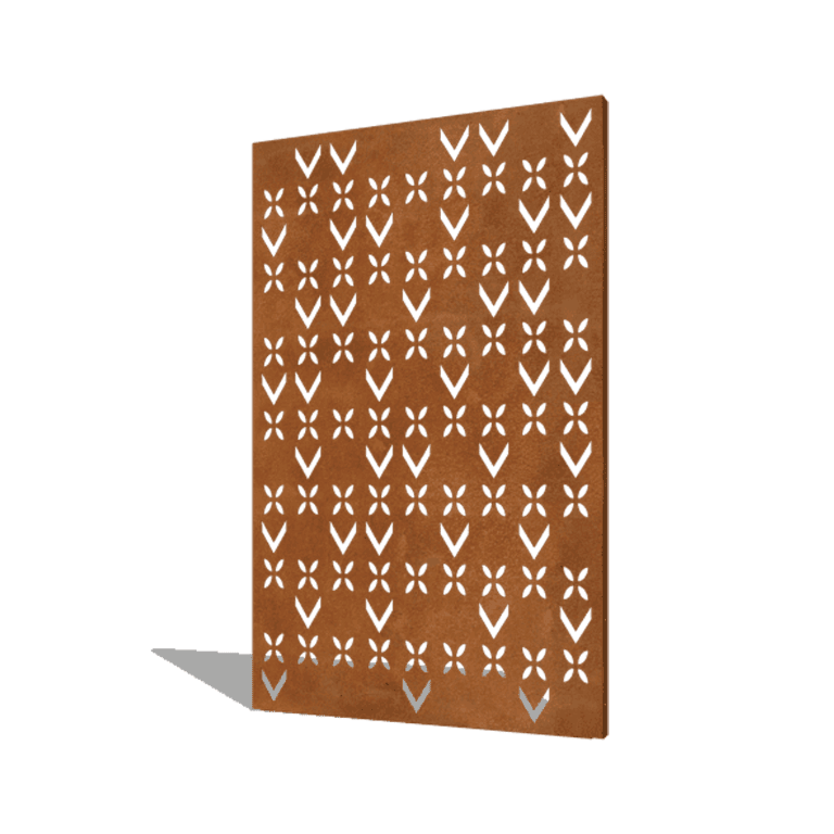 Padrão de telhado composição aço corten 5 120 x 6 x 190 cm