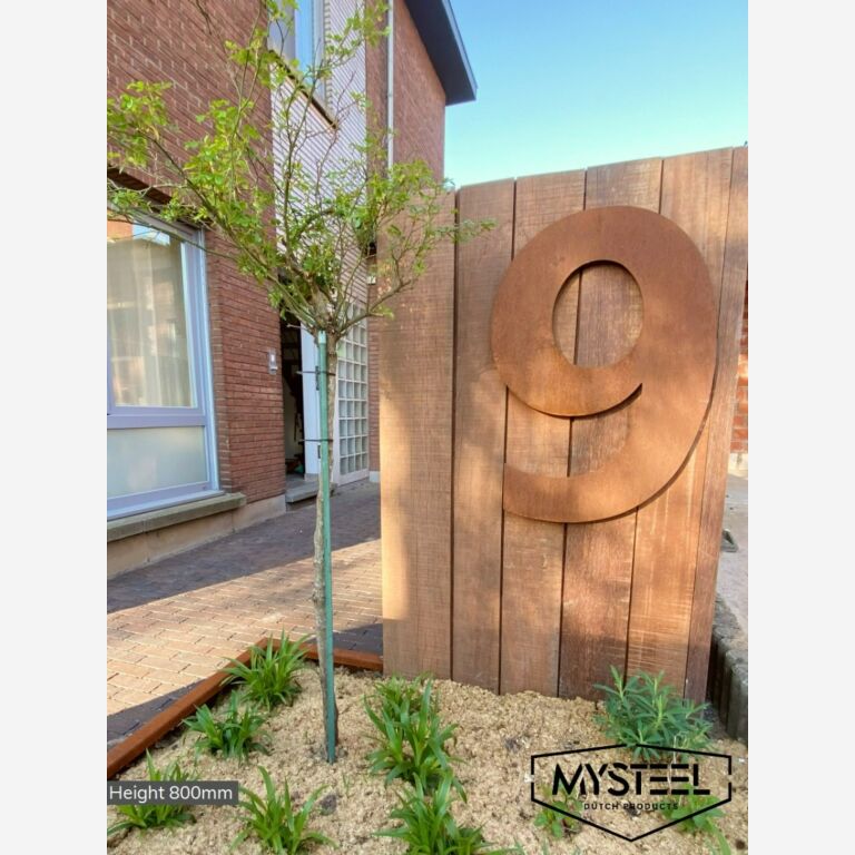 Número de casa em aço corten 1 - 80 cm