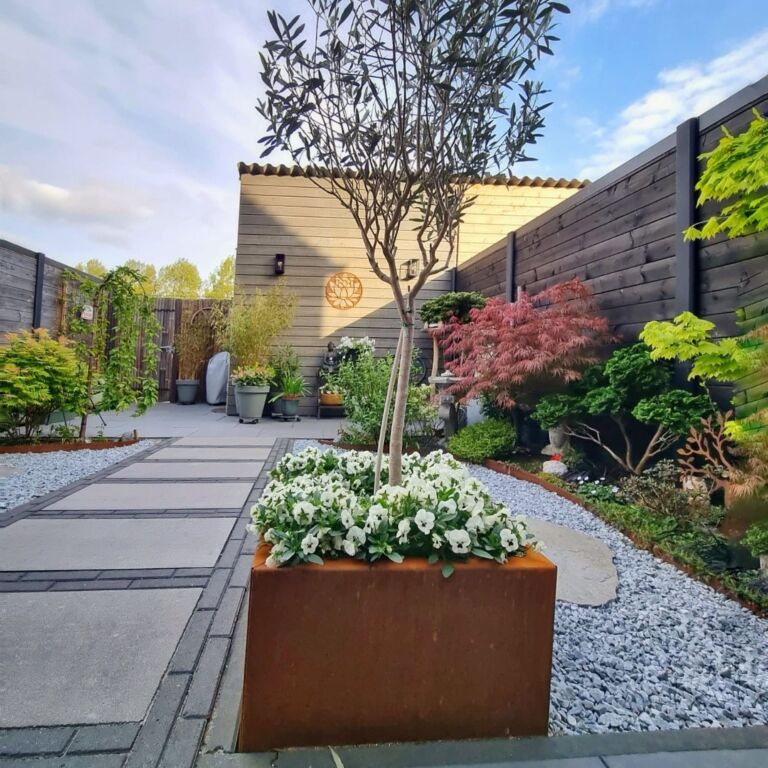 Decoração de paredes em aço corten Flor de lótus