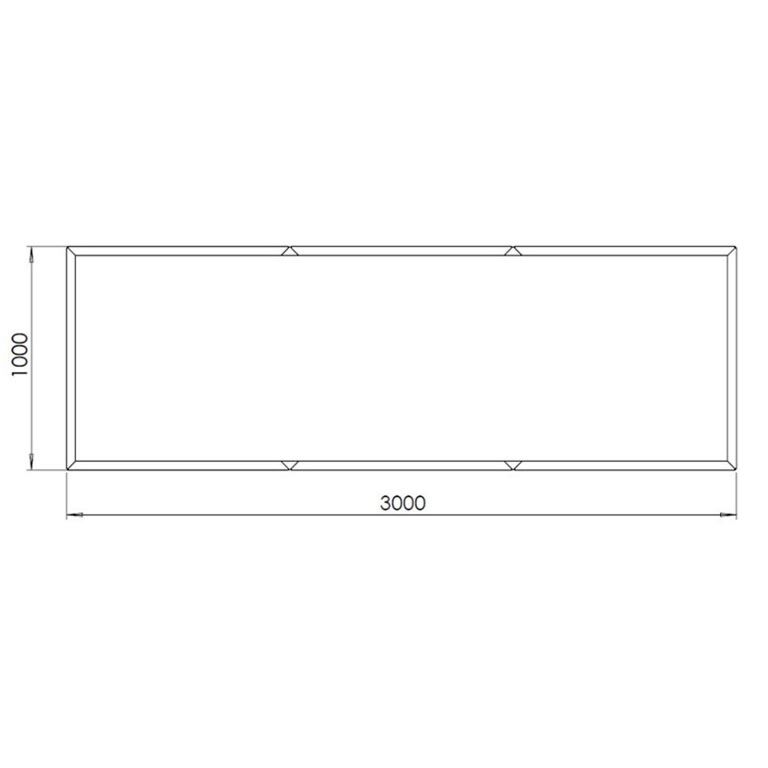 Floreira aço revestido a pó Texas xxl 300 x 100 cm