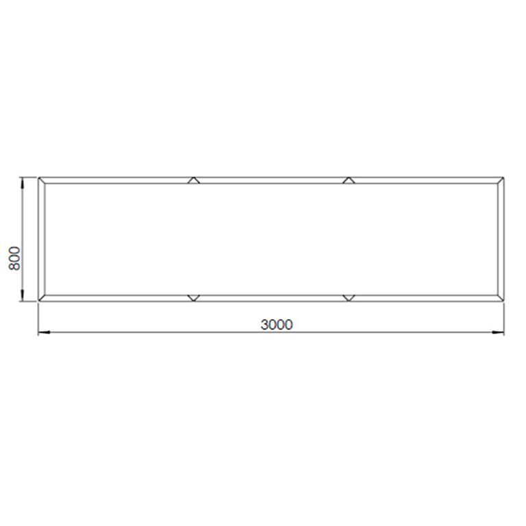 Floreira aço revestido a pó Texas xxl 300 x 80 cm