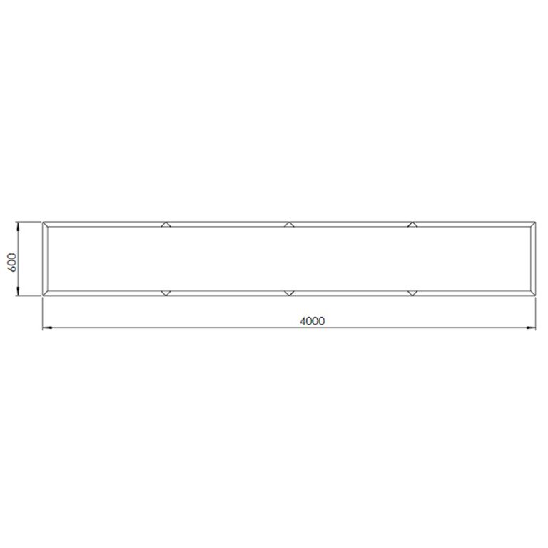 floreira Aço revestido a pó Texas xxl 400 x 60 cm